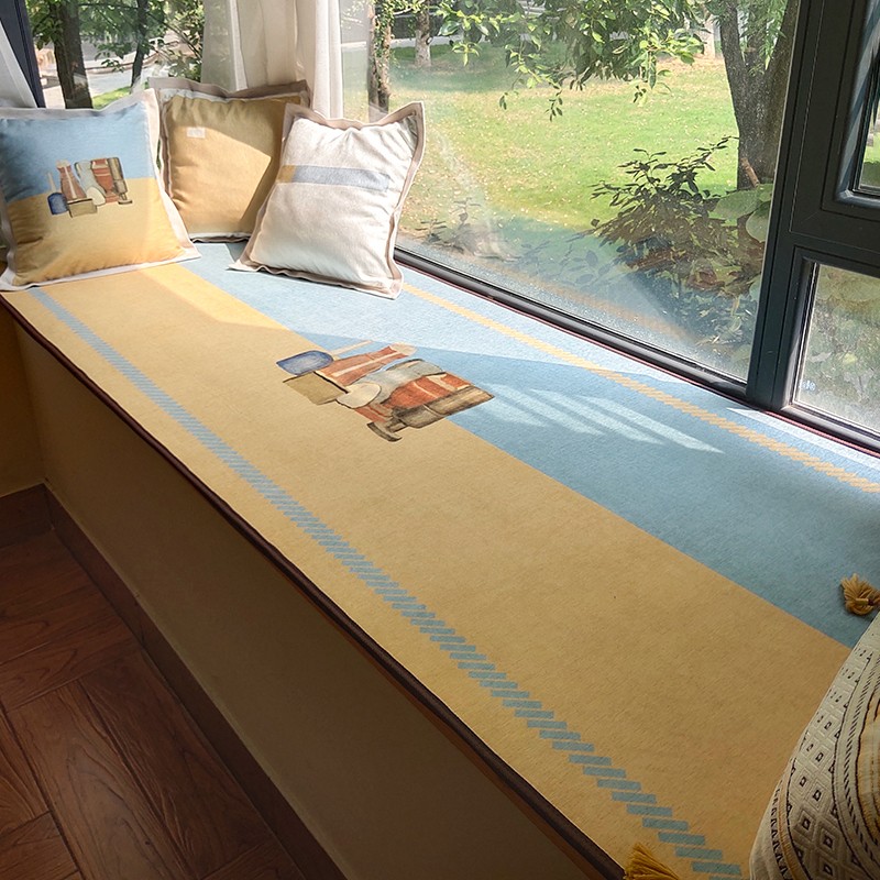 棉花大盗飘窗垫定做卡座垫子餐厅家用飘窗台定制现轻奢布艺