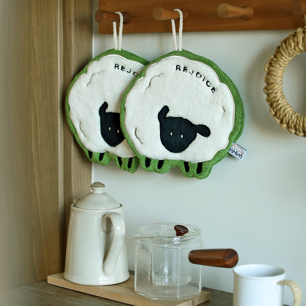 InHim 喜乐小羊 三层加厚擦手巾高品质珊瑚绒原创小羊擦手巾,家庭/个人清洁工具,厨房擦手巾,淘宝优惠券,粉丝福利购,淘宝优惠卷