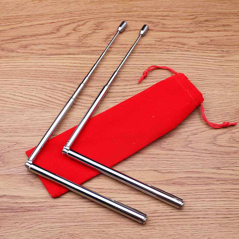 不锈钢天线伸缩式折叠寻龙尺一对