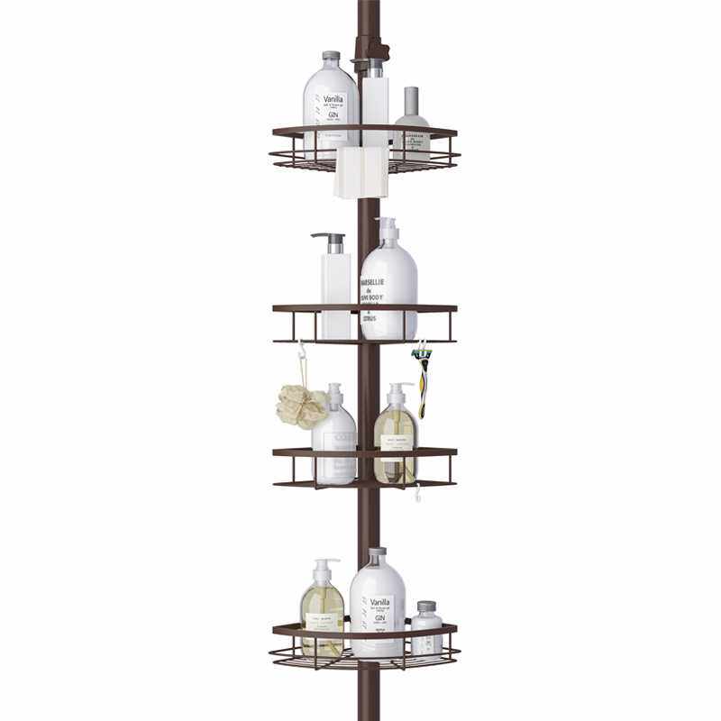 浴室转角置物架不锈钢收纳架多层毛巾架角落架四层顶天立地