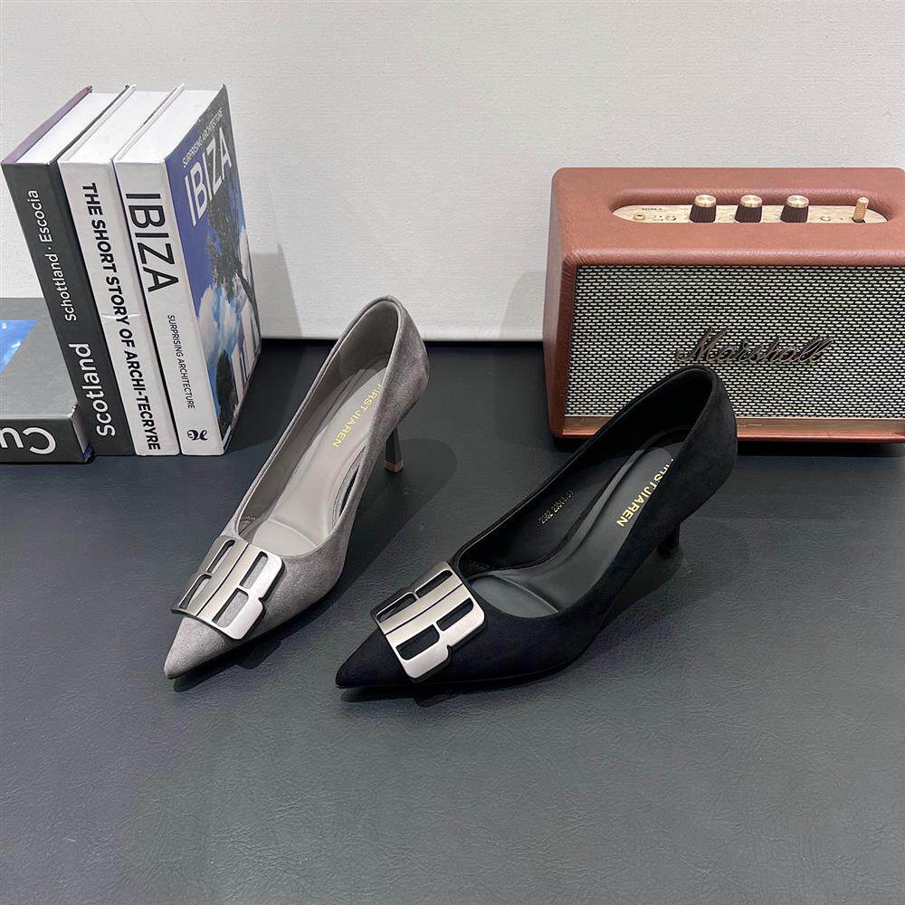 法式尖头细跟高跟鞋女2026春新款浅口单鞋百搭气质名媛风职业女鞋