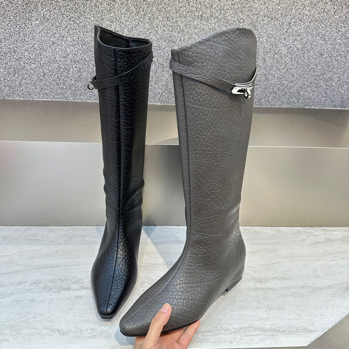 2025新款秋冬季内增高长筒靴高筒靴女英伦风显瘦靴时尚长靴子潮鞋