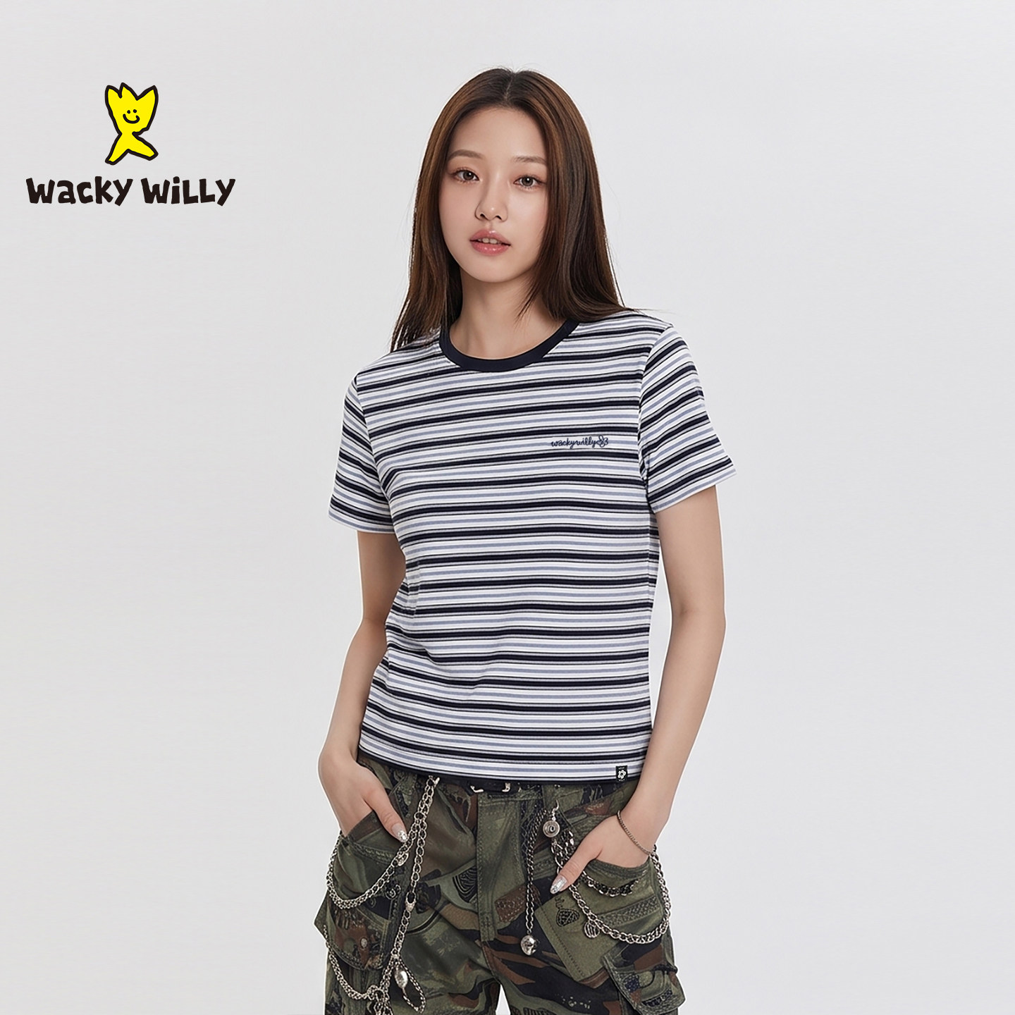 【明星同款】wackywilly条纹短款图片