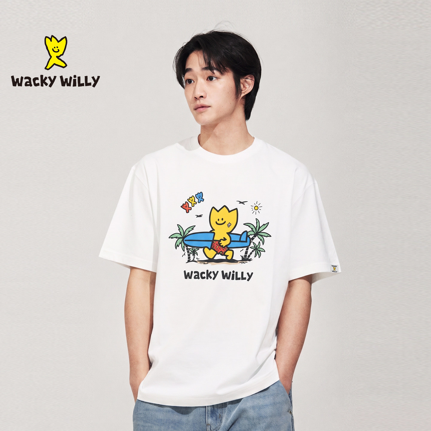 wackywilly韩国男士新款印花t恤