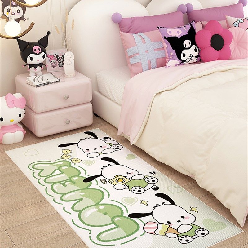 卡通地毯卧室2023新款女生房间床边长条地垫儿童爬行垫防滑隔凉垫