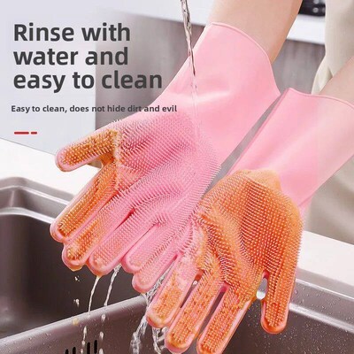 Silicone Dishwashing Gloves, Magic Shower Gloves, Room Speci