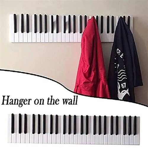Creative Wooden Piano Keys Storage Racks Wall Mounted Coat