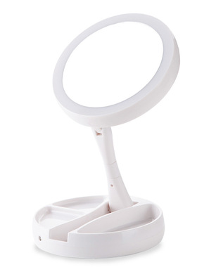 Led Two-sided 10x Magnifying Makeup Mirror 双面LED折叠化妆镜