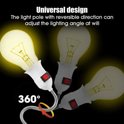 E27 Flexible Extension Converter LED Light Lamp Bulb Extend