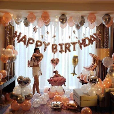Adult happy birthday party decoration balloons female