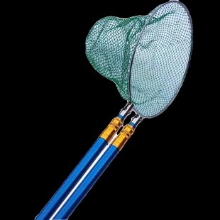 新款一体杆抄网超轻超硬加厚伸缩杆捞渔单杆钓鱼网兜网头捞网渔具