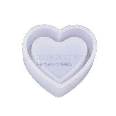 Crystal Epoxy Resin Mold Heart Shaped Box Hollow Pendant Boo