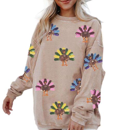 2025 New Christmas Printed Sweater Womens Loose Long Sleeve