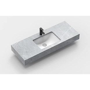 岩板陶瓷一体盆卫生间洗手盆酒店洗漱盆浴室洗脸盆挡水板定制台面