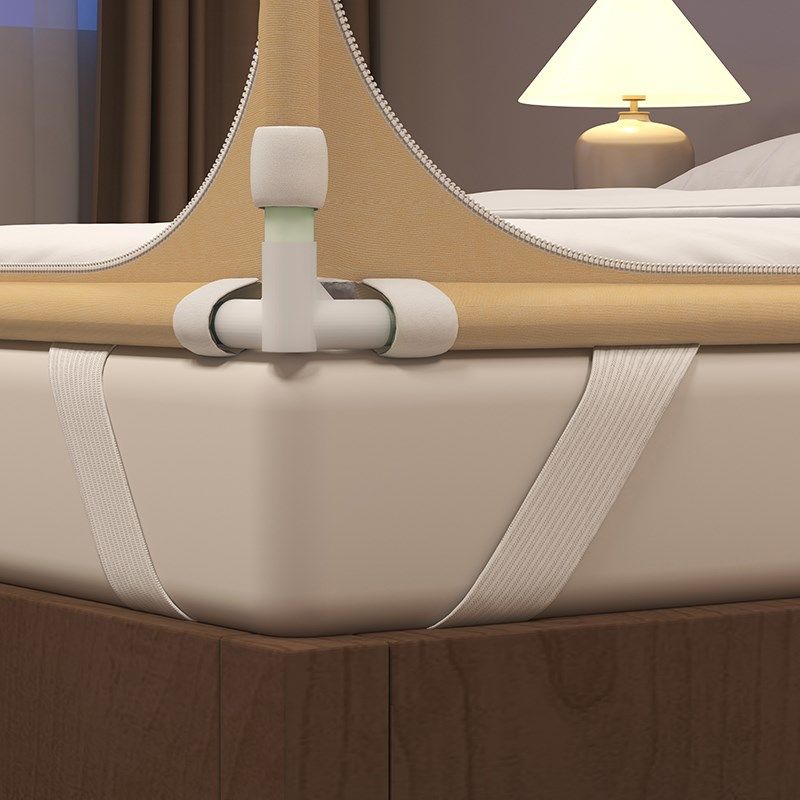 外穿杆拉链坐床蚊帐三开门防尘顶方帐支架杆加粗加厚家用卧室