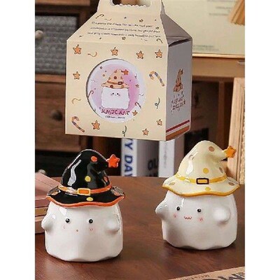 Ahunderjiaz-Retro Ceramic Mug with Lid, Cute Drinkware Set,