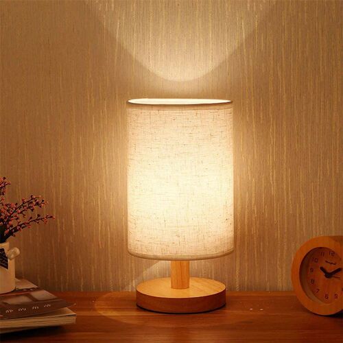 USB Bedside Lamp Night Lights Table Lamp For Bedroom Wooden