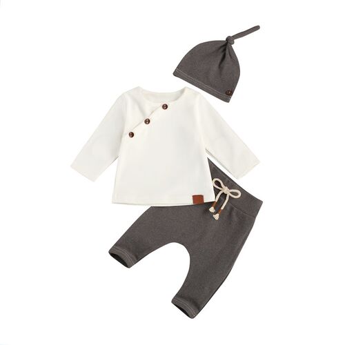 Citgeett Spring Baby Boys Girls Suit Retro Buttons Long Slee