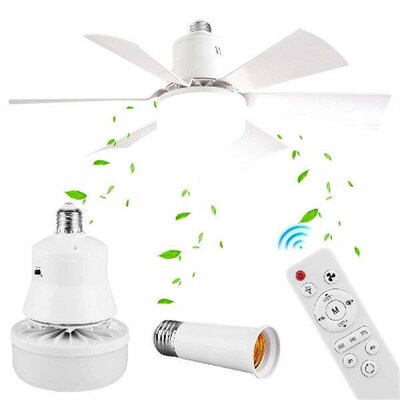 Screw in Ceiling Fan in Light Socket with Remote 3 Speeds