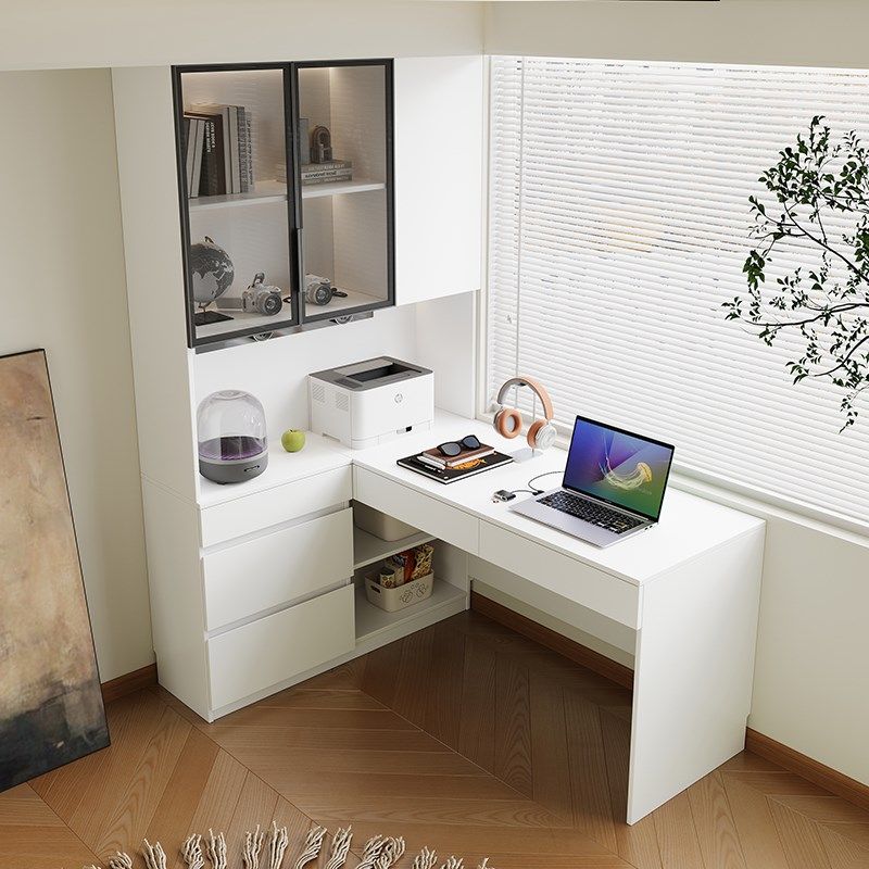 定制实木转角书桌书柜书架一体玻璃门办公电脑桌卧室学习桌子,住宅家具,书桌,淘宝优惠券,粉丝福利购,淘宝优惠卷