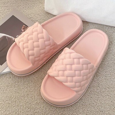 Summer Women Thick Slippers Sole Beach Slides Bathroom Anti-