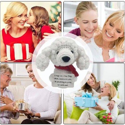 Emotional Support Plushies Cute Knitted Dog Toys Emotional