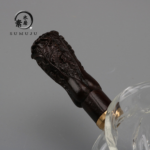 分茶器耐热核桃纹黑檀侧把玻杯公海璃高硼硅功夫茶具茶道公杯