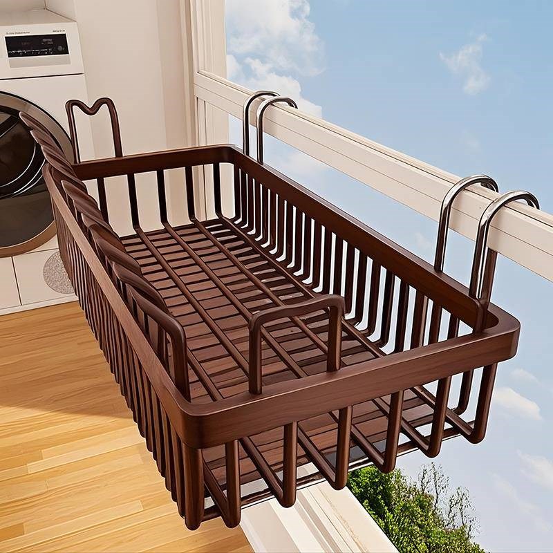 家用阳台窗边悬挂式小型晾晒架多功能晾衣架窗外护栏杆晒鞋架