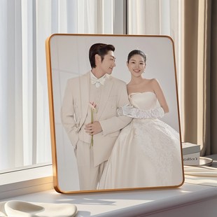 相框摆台婚纱照照片定制结婚照相册加打印洗相片制作做成桌摆摆件