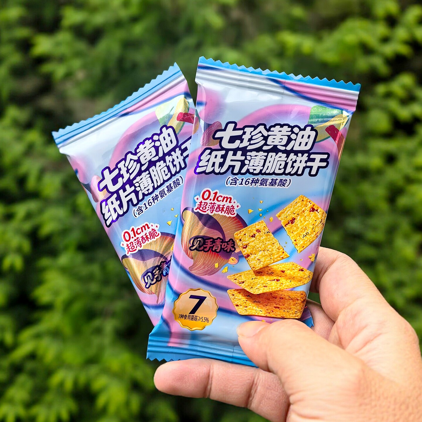 纳滋宝见手青味七珍黄油纸片薄脆饼干猴头菇菌菇饼干网红休闲零食