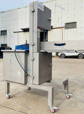 o厂家直销蓝色食品级夹持输送带肉制品食品厂猪蹄劈半机切半机