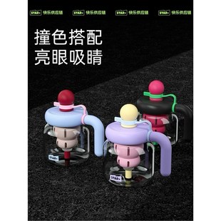 悦檬食器 高硼硅胖胖玻璃杯大容量吸管水杯