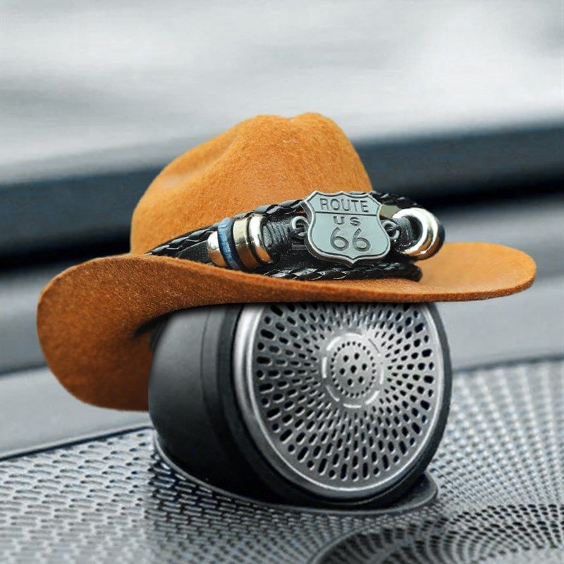 理想汽车专用蓝驱音响中置装饰品中控西部牛仔帽保护罩手工制摆件