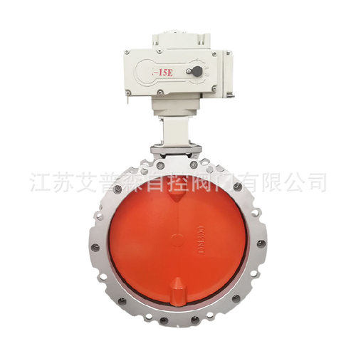 电动粉尘蝶阀v2fs双法兰DN100-600铝合金粉体水泥通风碟阀