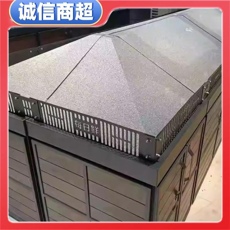 胖东来超市铁护栏水果护栏生鲜挡板蔬菜护边货架黑色隔断金属围栏