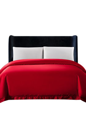 中式大红色纯棉被套200x230单件全棉婚庆被罩220x240cm定做尺寸