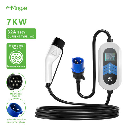 TYPE2充电桩欧标7KW EV charger便携式充电桩汽车三相充电桩220V