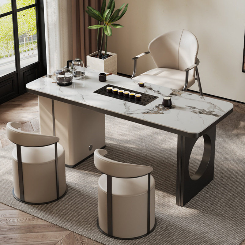 轻奢岩板茶台家用阳台茶桌椅组合现代简约办公室招待泡茶桌不锈钢,住宅家具,家用茶台/茶桌,淘宝优惠券,粉丝福利购,淘宝优惠卷
