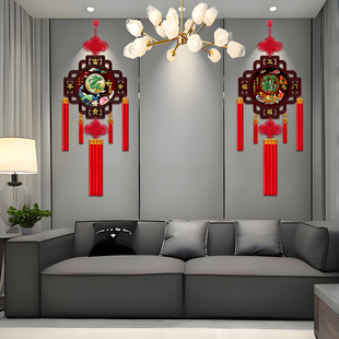 新款中国结挂件桃木福字家字喜庆挂饰客厅背景墙仿玉挂件新年乔迁