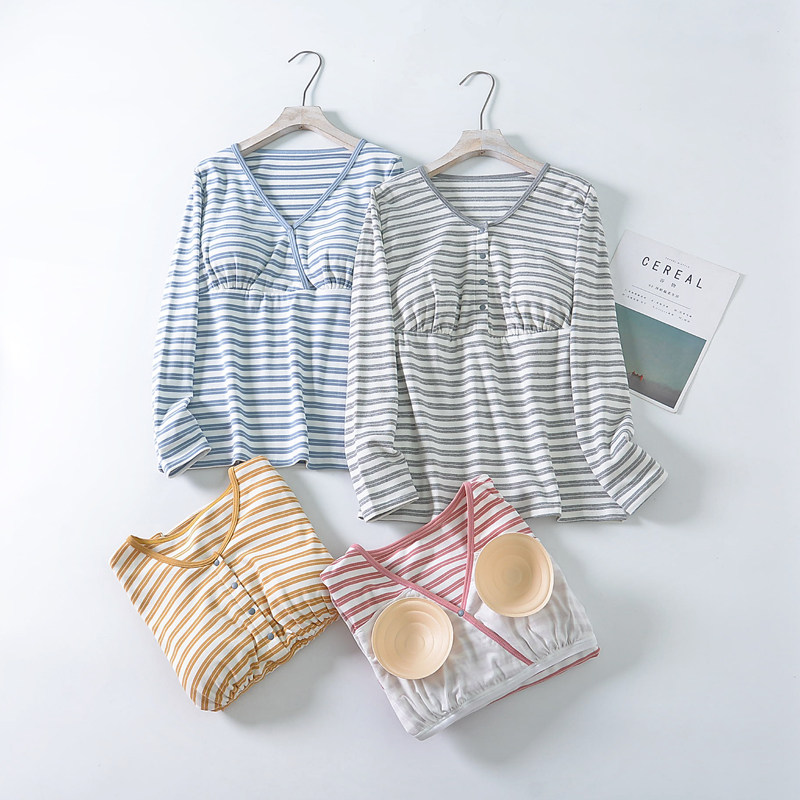 纯棉条纹孕妇喂奶衣长袖上衣产妇产后月子服加厚款t恤打底衫秋冬,孕妇装/孕产妇用品/营养,哺乳衣/月子服,淘宝优惠券,粉丝福利购,淘宝优惠卷