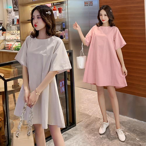 孕妇装潮辣妈个性上衣2025夏季不显肚子的衣服小清新款夏装连衣裙