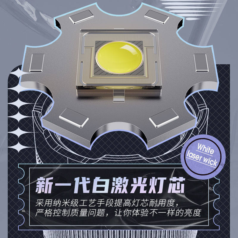 天火恶魔天使之眼手电筒白激光户外远射大功率充电便捷强光手电筒