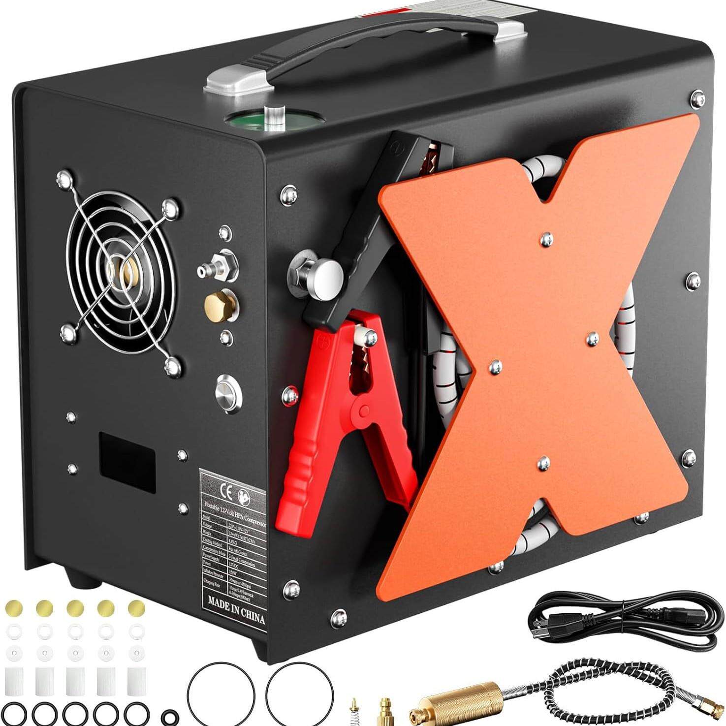 内置12伏车载高压打气泵30mpa打气机充气泵4500psi打气筒40mpa