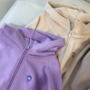 女童外套春秋款2024新款洋气儿童春装连帽卫衣韩版薄绒拉链上衣潮