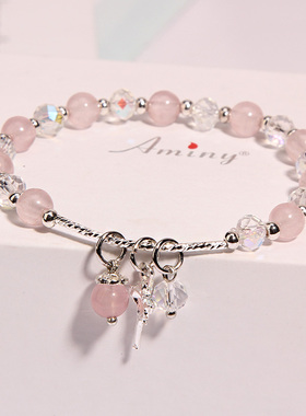 水晶手链女森系甜美小清新手串韩版简约学生闺蜜手环手镯姐妹礼物