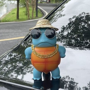 汽车挂件车外玩偶杰尼龟车尾挂件汽车外部装饰摆件可爱车顶公仔