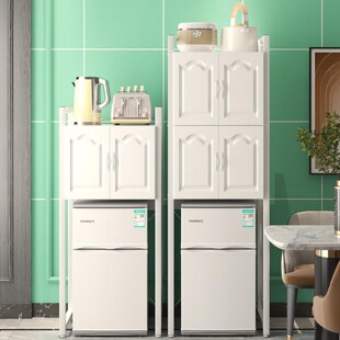 小型冰箱上方置物架小户型省空间多层厨房锅具储物架微波炉烤箱架