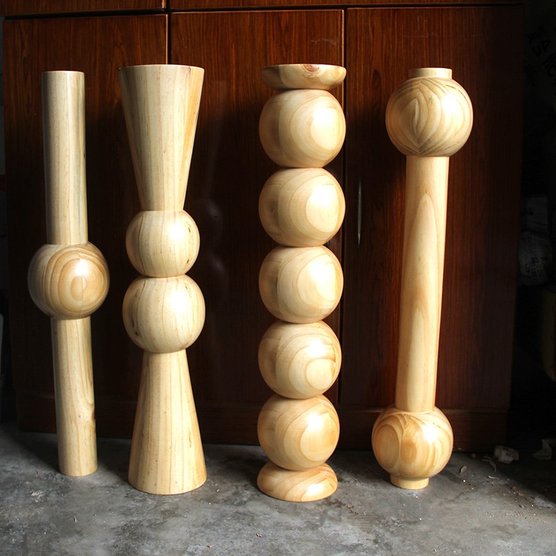 定制轻奢罗马柱实木吧台玄关桌腿支撑腿实木桌腿艺术风边几餐桌腿