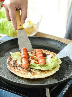 摊厚粘饼锅加煎饼商用鏊子手抓饼铸铁无涂层不烙锅平底电磁灶通用