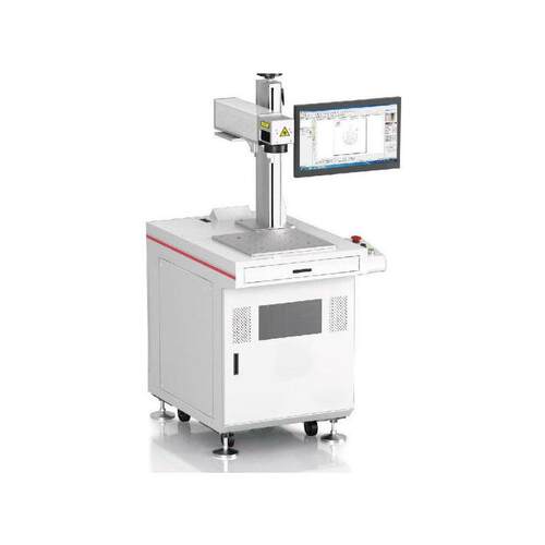 视觉紫外激光打标2机CO雕刻机器oV镭雕飞行喷QSC码双U头打黑刻字l